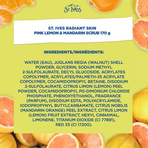 ST IVES FACIAL CLEANSER FACE SCRUB PINK LEMON & MANDARIN 170G